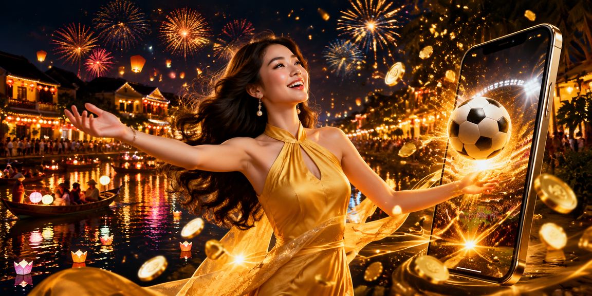 Người chơi cá cược trên ứng dụng d19e tại lễ hội bóng đá Hội An